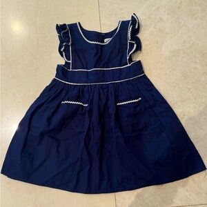 Minnow Navy with Scallop White Trim Dress